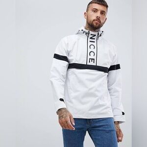 Nicce Men's White and Black Windbreaker